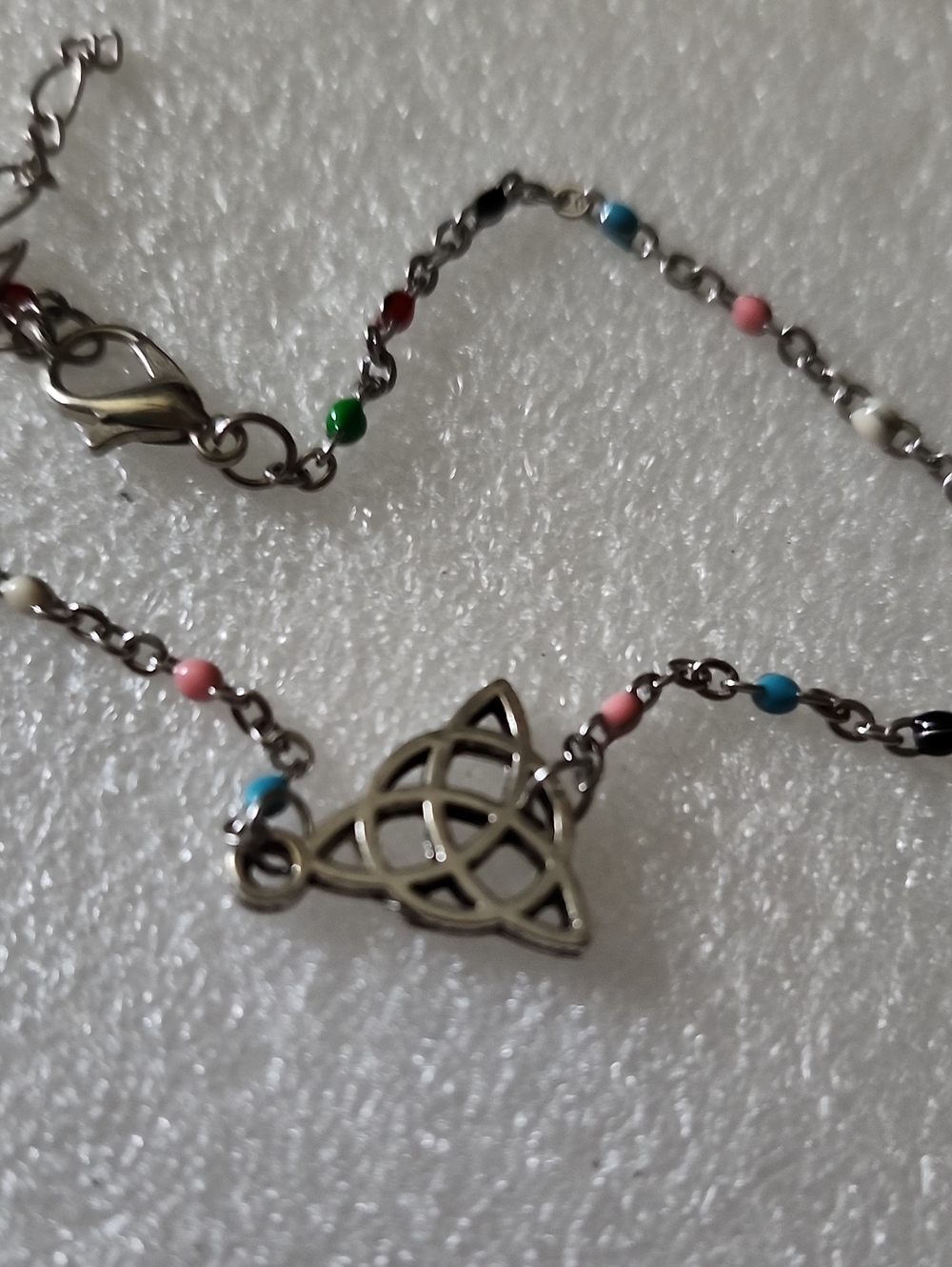 Hand Crafted Multicolor Beaded Celtic Knot Bracelet / Anklet